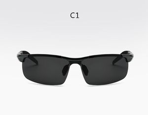 Occhiali da sole da uomo in alluminio di design Occhiali da sole da guida polarizzati Accessori per occhiali da guida