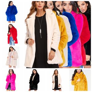 European autumn and winter fashion street warm long-sleeved pocket lapels solid color plush jacket support mixed batch