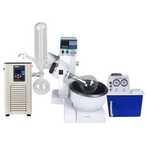 ZZKD Lab Supplies Laboratory RE-2000B Rotary Evaporator Set with 2L Rotary-Evaporator DLSB-5/10 Chiller SHZ-D Vacuum Pump Kit Turnkey Solution