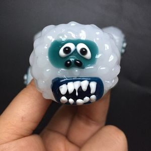 4 inch Abominable Snowman Pipe USA Colour Oil Burner Hand pyrex Spoon Pipes Heady Tobacco Dry Herb Snow Monster Pipe free DHL