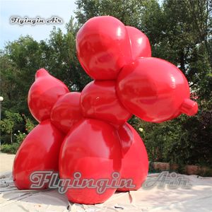 芸術的な大きなインフレータブル犬モデルバルーン赤い空気爆破子犬像のレプリカ公園の装飾のためのレプリカ