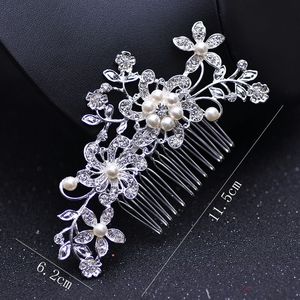 Başlıklar moda gelin düğün tiaras çarpıcı tarak gelin mücevher aksesuarları kristal inci saç fırçası