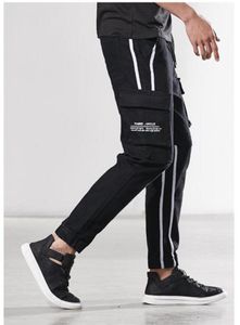 Wiosna męskie dresowe spodnie dresowe moda sznurek stałe paski joggers spodnie jesień szczupły fit mężczyźni track