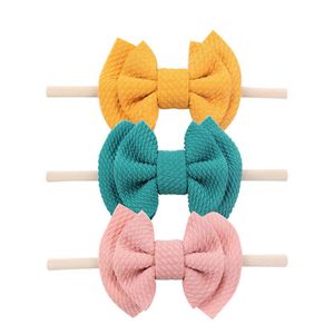 Cute Big Bow Hairband Baby Girls Berbeć Dzieci Elastyczne Opaski Wiązane Nylon Turban Głowy Okładki Bow-Knot Akcesoria do włosów