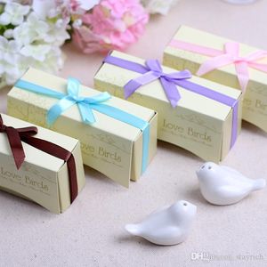 2st/pack Love Birds Ceramic Shaker Spice Jar Kitchen Spice Tools Wedding Party Gifts Bird Salt Pepper Shaker Kitchen Tools