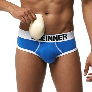 Cuecas de bolsa de algodão masculinas Sexy Fashion Roupa íntima térmica acolchoada Almofada removível para levantar o bumbum de boa qualidade