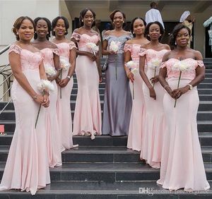 2019 Arabisk sydafrikansk rosa brudtärna klänning sjöjungfrun vår sommar formell bröllopsfest gästpige av ära klänning plus storlek anpassade gjorda