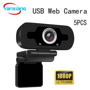 5PCS 1080P USB Webcam Web Camera Built-in Stereo Microphone Computer Camera Full HD Skype Video Call for PC Laptop Live Equipment YX-SXHD