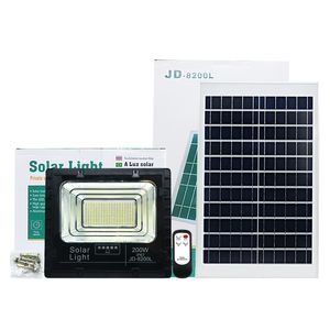 Edison2011 Hochwertige 200 W LED-Solar-Gartenleuchten für den Außenbereich, tragbare Flutlichter, Straßensicherheitslampen mit Batterieanzeige