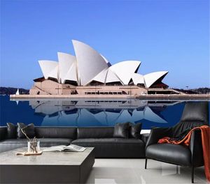 Benutzerdefinierte 3D-Tapete Sydney Opera House Landschaftsmalerei Wohnzimmer Schlafzimmer Hintergrund Wanddekoration Wandbild Tapete