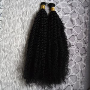 말레이시아 인간의 머리카락 대량 아프로 변태 곱슬 머리 자연 색상 꼬기 8 ~ 30 인치 크로 셰 뜨개질 머리띠 없음 씨실 대량 머리 200g 2pcs