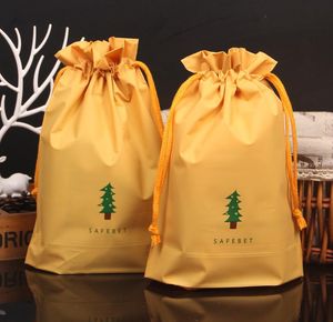 Sacco regalo con coulisse per albero di Natale verde Sacco morbido tessuto EVA Regali Bomboniere Borse avvolgenti Decorazioni XMAS per le vacanze giallo