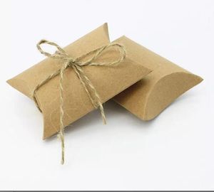 패션 핫 귀여운 크래프트 종이 베개 호의 선물 상자 웨딩 파티 호의 선물 사탕 상자 종이 선물 상자 가방 공급