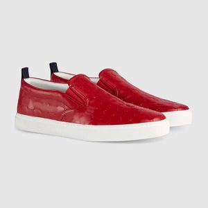 2019 Nova Moda Red Leather Slip On Men Designer de Tênis Para As Mulheres de Luxo Das Mulheres Dos Homens de Alta Top Casual Plana Ao Ar Livre Zapatillas Sapatos de Condução