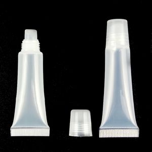 Tubos De Brillo De Labios Vacíos De 8 Ml al por mayor-8 ml de plástico transparente tubos blandos recargables vacíos bálsamo brillo labial botella envases cosméticos lápiz labial caja de maquillaje