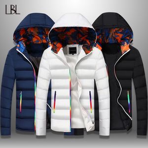 LBL 슬림 폭탄 자켓 남자 가을 두꺼운 망 코트 따뜻한 outwear windproof 후드 오버 코트 지퍼 파카 재킷 남자 hoody 남성 t200106