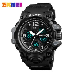 Skmei Fashion Casual Sport Watch Men Digital Chrono 5bar vattentäta klockor Dual Display armbandsur Relogio Masculino 1327