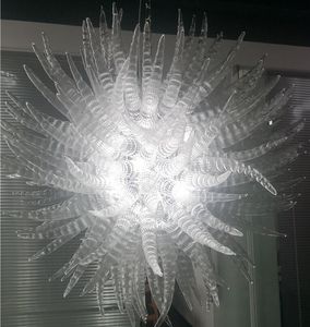 36インチ透明ガラスランプチェーンペンダントライトカスタムスパイラルクリスタルシャンデリア照明ホームホテルレストランアートの装飾
