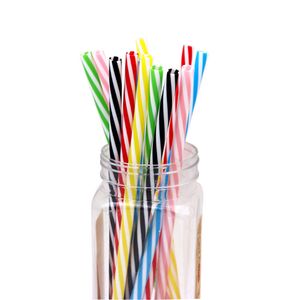 Hot 230mm Reusable plastic Straws Fit Colored Hard Plastic Striped Straws for 20 ounce 30 ounce mug Mason Jar