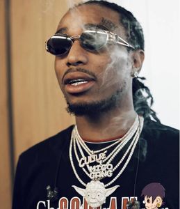 Completamente ghiacciato MIGO GANG Collana con diamanti Migos Ciondolo accessori gioielli hip-hop