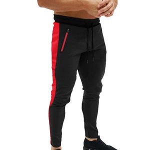 Przypadkowy fitness sportswear mężczyźni joggers spodnie męskie dresowe spodnie moda patchwork trening slim szczupły spodnie dresowe