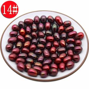 ホールセール最も人気のあるラブパールオイスター6-8 mm深い赤い楕円形の真珠ゆるい染色パールエクサイツミステリーギフトサプライズ