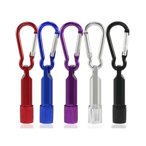 Hot LED Gadget Mini Flashlight Aluminum Alloy Torch with Carabiner Ring Keyrings Key Chain Mini-light LEDFlashlights DHL FEDEX