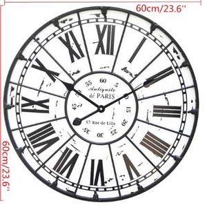 Grandi orologi da parete con ago stereoscopico con numero romano, design industriale vintage retrò da 60 cm per decorare la casa