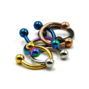 6st Tiatnium Anodised Circular Barbell Horseshoe CBR Septum Lip Labret Eyebrow Nose Ring Nipple Piercing Body Jewelry 16g