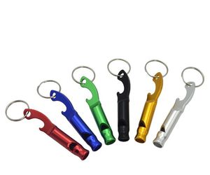 Multifunctional metal Whistle Keychain Aluminum alloy Emergency Survival tool whistles For Camping Hiking Training