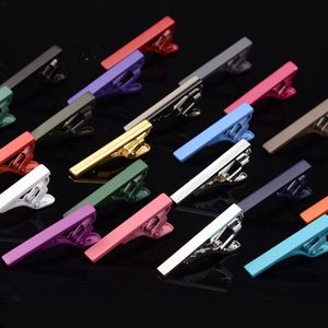 Neck tie Clips solid 4CM men's clip 21 colors Necktie Clip For Business man Necktie father tie Clip Christmas gift