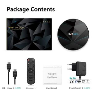 Android 9.0 TV kutusu top-kutu rockchip rk3318 hk1 mini H.265 artı usb3.0 4k 60fps 64 gb çift wiif