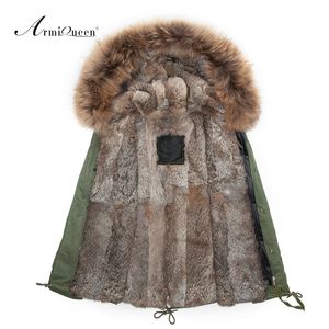 real rabbit fur mens fur parka with big genuine raccoon collar,High quality 2015 New fashion Mens winter outwear jacket