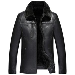 Leather Jacker Men 201 Autumn And Winter Mens Leather Jackets Business Casual Thick Fur Coat Male Jaqueta De Couro Masculina