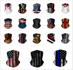 Dostosowane Unisex Seamless Hip Hop American Flag Bandanas Magic Magiczny Headscarf Face Shield Outdoor Cycling Jazda Wędkowanie Bandanas Szaliki