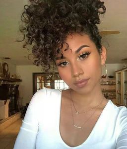 Afro Kinky Curly Human Ponytail hair piece For Black Women Brazilian Virgin Hair Drawstring Ponytail Hair Extensions 10-22 inch 120g