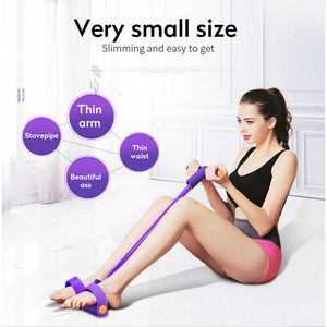 USA Stock Fitness Gum 4 Bande di resistenza del tubo Lattice Pedale Ginnico Sit up Pull Rope Espansore Fasce elastiche Yoga Pilates Allenamento Strumento