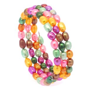 Hot style women's multi-layer pearl bracelet mixed color hand-made pearl bracelet with beads wrapped around the bracelet