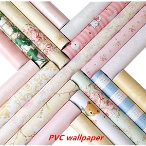 New PVC wallpaper wall paper self-adhesive bedroom warm TV back home wall dormitory decoration room flower sticker wall sticker waterproof