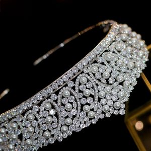 2019 luxury crystal new wedding hair accessories bride pearl crown headdress wedding dress accessories325S