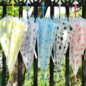 クリアドット傘 透明バブル傘 握りやすいハンドル付き シャワー ウェディングパーティー 結婚式の装飾用雨具