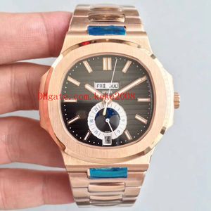 3 Estilo Melhor Relógios de Relógios BP Fábrica 40.5mm Nautilus 5980 5980R-001 18K Rose Gold Swiss Cal.9015 324c Movimento automático Mens relógios relógios