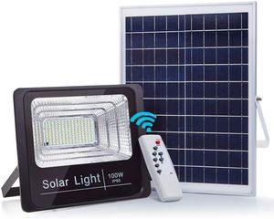 Solar LED Light Spotlights W W W W W W Super Light Solar Powered Panel FloodLight IP67 Street Lighting med fjärrkontroll