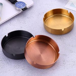 Wholesale stainless steel ashtray resale online - Stainless steel round ashtray colors anti drop thickened durable metal creative family restaurant hotel ashtray