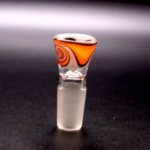Huvudfärgad glasrökningsskålar Hookahs 14mm/18mm hanskål med handtag vacker glid för bubblare och bongs vattenrör