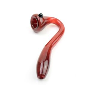 Cachimbo de mão de sherlock de vidro gigante de 5,2 polegadas de comprimento colher bongo borbulhador vermelho frete grátis