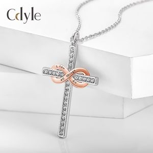 Wholesale swarovski crosses for sale - Group buy Fashion and American ornaments original personality classic cross necklace using Swarovski crystal lock chain