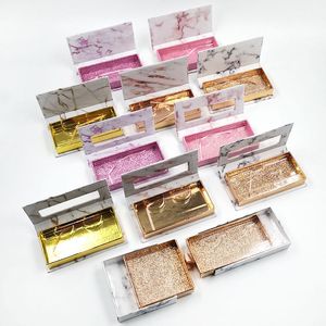 NEW 20pcs Sample of False Eyelash Packaging Box 10mm-25mm Mink Lash Boxes Rectangle Magnetic Cosmetic Case Empty Storage