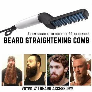 Hårrätare för män Multifunktionell Curling Electric Brush Beard Comb Oss