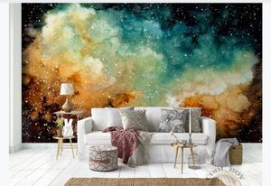 Foto personalizado colorido Céu bonito Abstract Starry Mural Wallpaper bebê quarto das crianças sala de fundo da pintura Home Decor